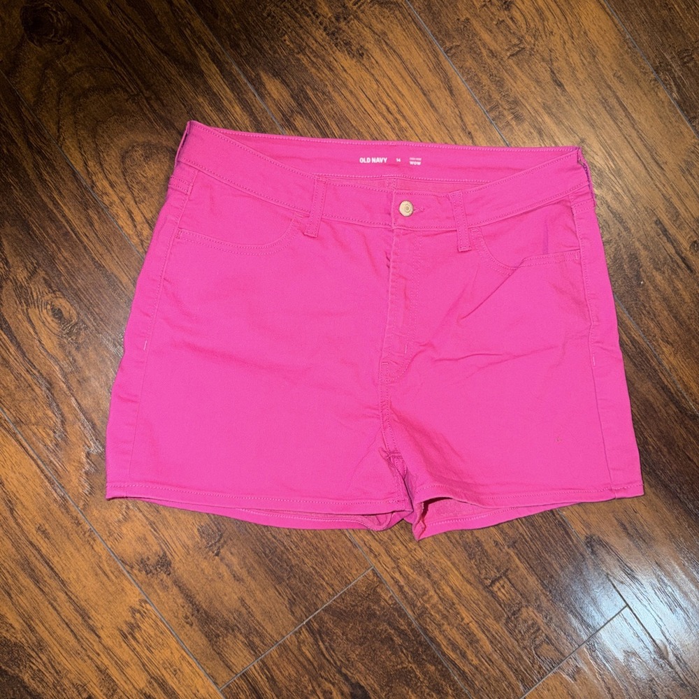 Old Navy Wow High-Rise Pink Denim Jean Shorts Womens Size 14